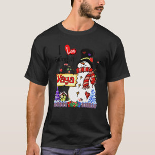 Ich liebe es, ein Yaya-Schneemann-Weihnachten Xmas T-Shirt