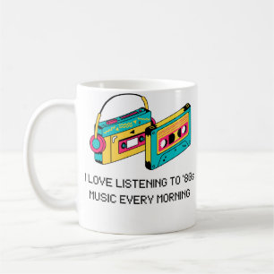 ICH LIEBE ES, JEDEN MORGEN '80ER-MUSIK ZU HÖREN KAFFEETASSE