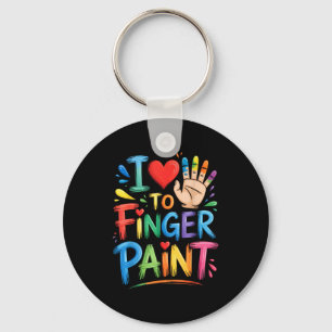 Ich liebe es, Paare Fingerfarbe Kunstlehrer Finger Schlüsselanhänger