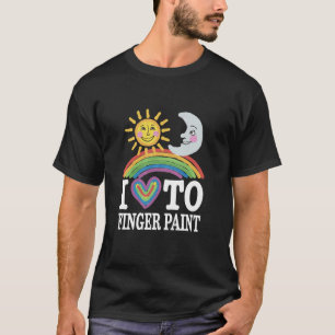 Ich liebe es, Sonne und Mond Regenbogen Ar mit Fin T-Shirt
