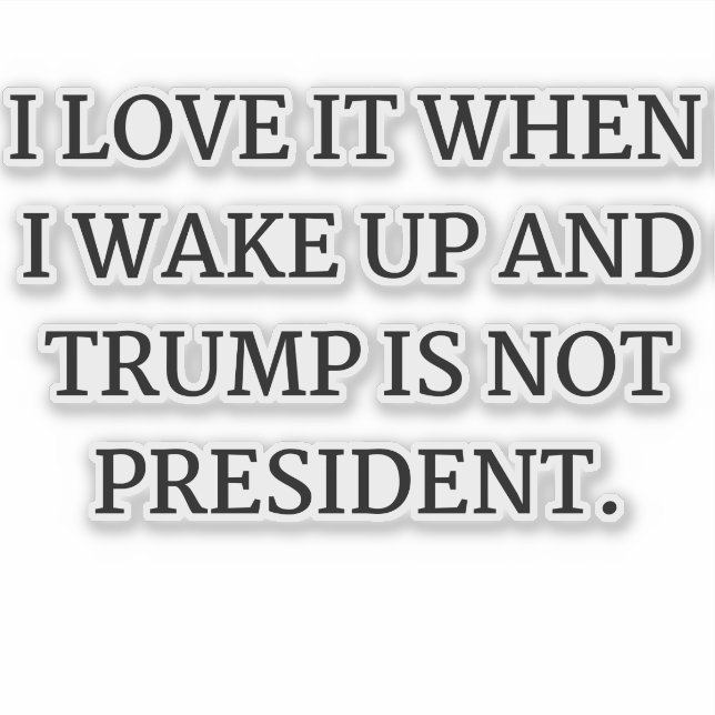 ICH LIEBE ES, WENN ICH WECKTE AUF UND TRUMP IST NI AUFKLEBER (Vorderseite)