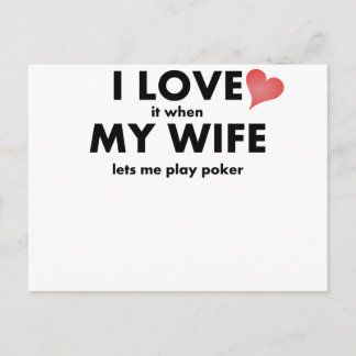 Ich Liebe es, wenn meine Ehefrau mir Lasse, Poker Postkarte