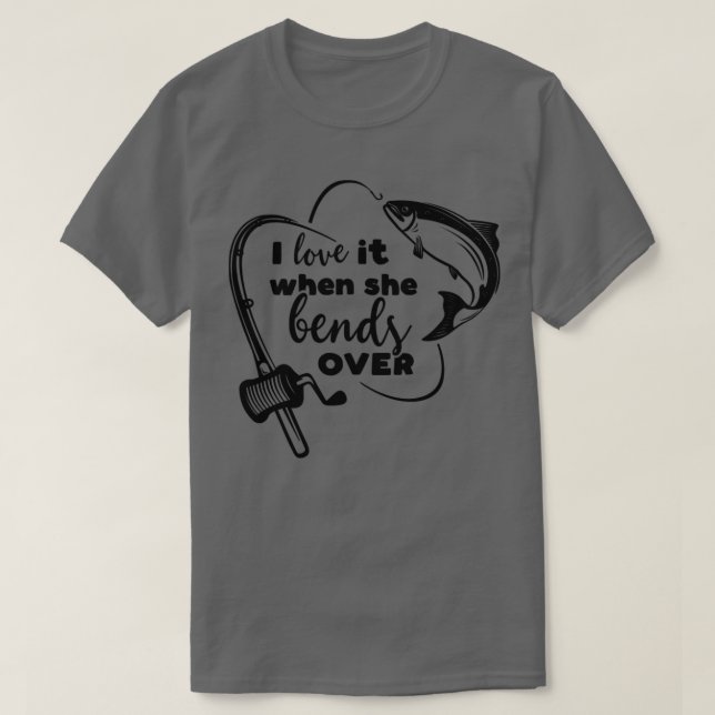 Ich Liebe es, wenn sie sich über Lachsfischerei be T-Shirt (Design vorne)