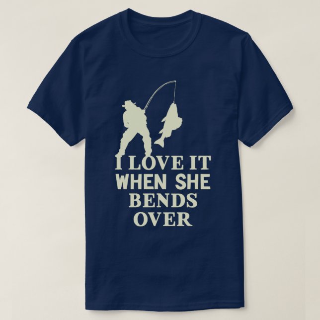 Ich Liebe es, wenn sie über das Funny Fishing schw T-Shirt (Design vorne)