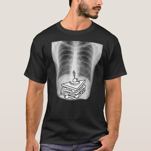 Ich Liebe esse Sandwiches X Ray beweist es T-Shirt (Vorderseite)