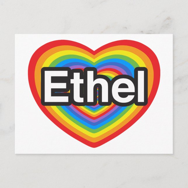 Ich Liebe Ethel. Ich Liebe dich Ethel. Herz Postkarte (Vorderseite)