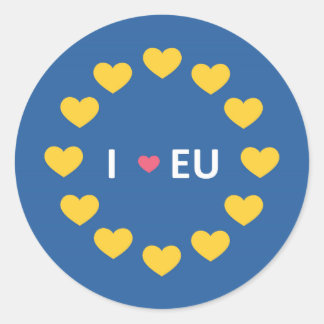 Ich liebe EU-Stoßfänger - bleiben - EU-Referendum Runder Aufkleber