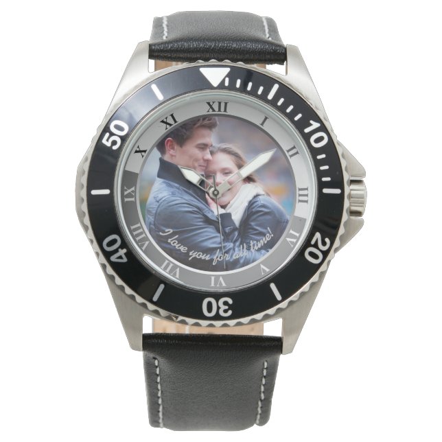 Ich Liebe euch für immer! Benutzerdefiniertes Foto Armbanduhr (Vorderseite)