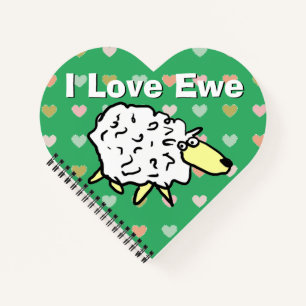 Ich Liebe Ewe. Funny Sheep Image & Liebe You Messa Notizbuch
