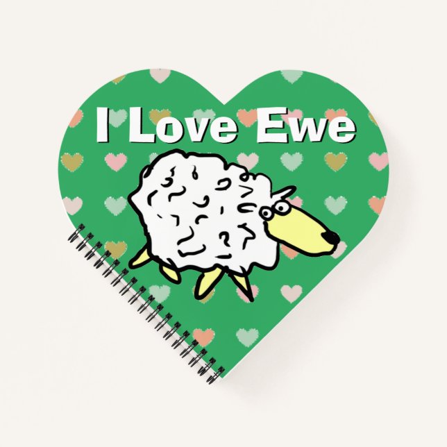 Ich Liebe Ewe. Funny Sheep Image & Liebe You Messa Notizbuch (Vorderseite)
