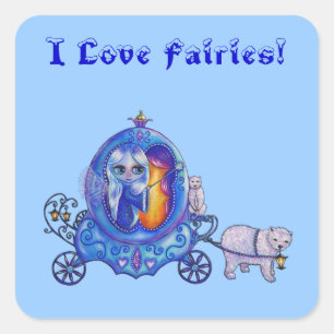 Ich Liebe Fairies! Luftfracht, Ballenfracht, Polar Quadratischer Aufkleber