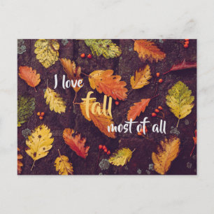 Ich Liebe fallen am meisten / Herbst Postkarte