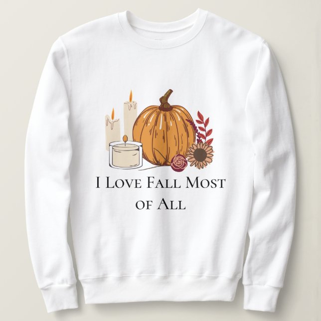Ich Liebe fallen die meisten Pumpkin-Blume Sweatshirt (Design vorne)