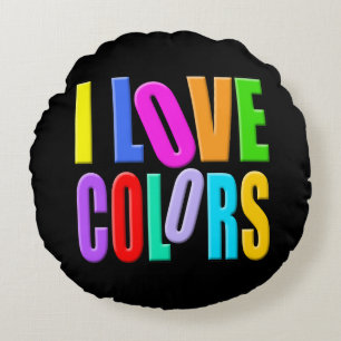 Ich liebe Farben Rundes Kissen