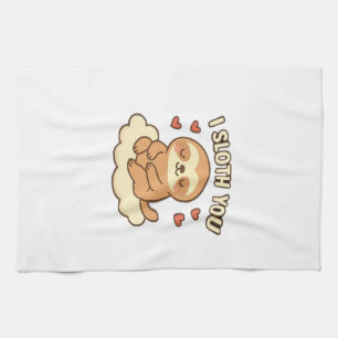 Ich liebe Faultiere - Süßes Kawaii Faultier Liebes Geschirrtuch