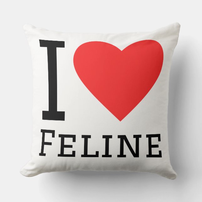 Ich liebe Feline Kissen (Vorderseite)