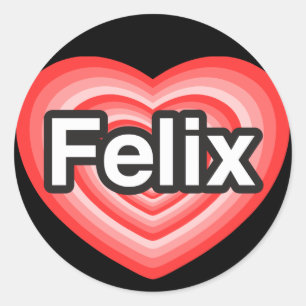 Ich liebe Felix. Ich liebe dich Felix. Herz Runder Aufkleber