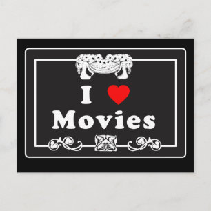 Ich Liebe Filme mit Silent Movie Flair Postkarte