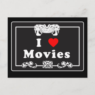 Ich Liebe Filme mit Silent Movie Flair Postkarte