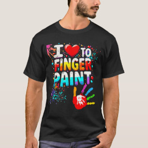 Ich Liebe Fingerfarben Ich Male Süße Valentins T-Shirt