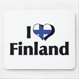 Ich liebe Finnland-Flagge Mousepad