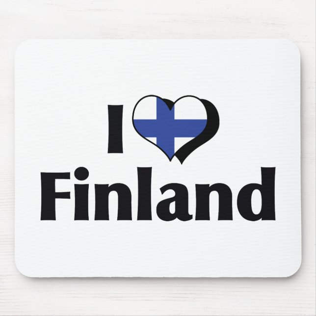 Ich liebe Finnland-Flagge Mousepad (Vorne)