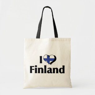 Ich liebe Finnland-Flagge Tragetasche