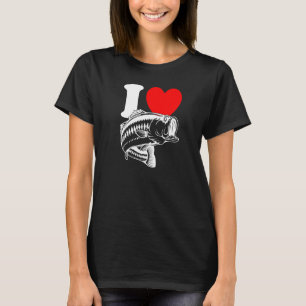 Ich liebe Fisch Cute Ich liebe Angeln Bassangeln T-Shirt