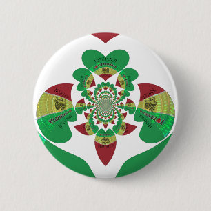 Ich liebe Flagge - Liebe Äthiopien Rot Golden Gr Button
