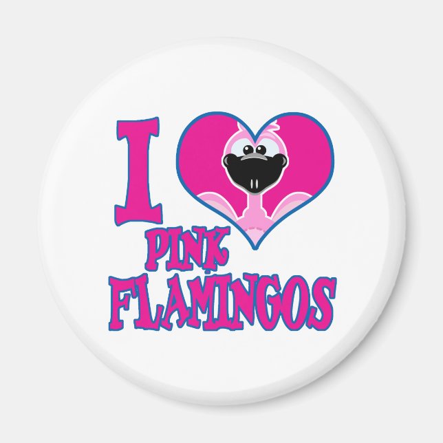 Ich liebe Flamingos Magnet (Vorne)