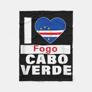 Ich liebe Fogo Cabo Verde mit kapverdischer Flagge Fleecedecke
