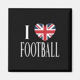 Ich liebe Footbyll Großbritannien Flagge Herz Fußb Magnet