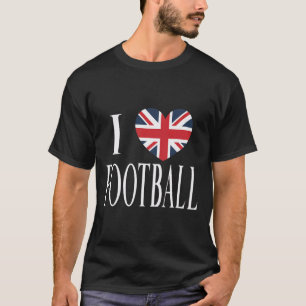 Ich liebe Footbyll Großbritannien Flagge Herz Fußb T-Shirt