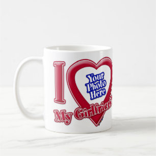 Ich Liebe Foto meiner Freundin Red Heart Kaffeetasse