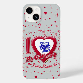 Ich Liebe Foto meiner Freundin Red Hearts Gray Case-Mate iPhone 14 Hülle