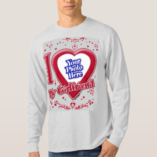 Ich Liebe Foto meiner Freundin Red Hearts Gray T-Shirt
