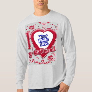 Ich Liebe Foto meiner Freundin Red Hearts Gray T-Shirt