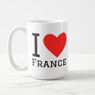 Ich liebe Frankreich Quadratischer Aufkleber Kaffeetasse