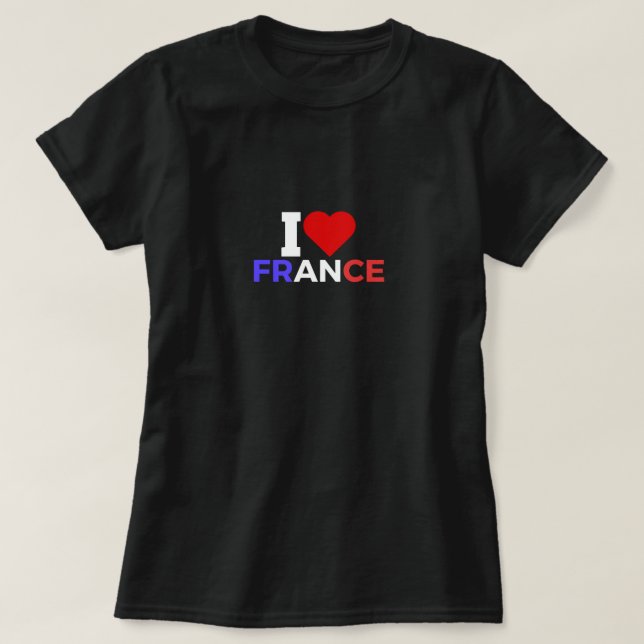 Ich liebe Frankreich T-Shirt (Design vorne)