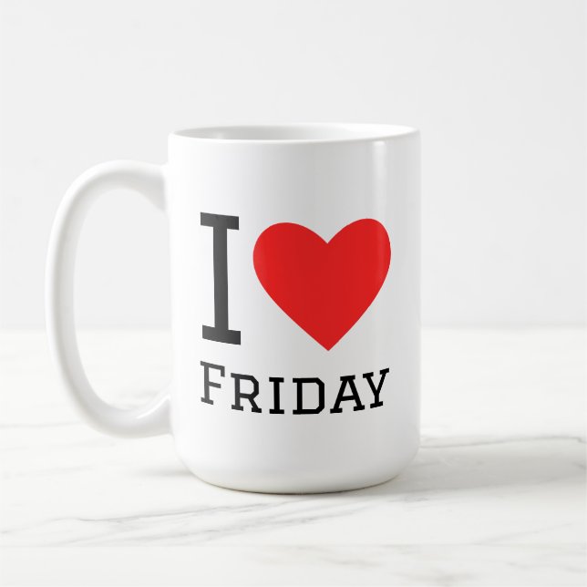 Ich liebe Freitag  Kaffeetasse (Links)