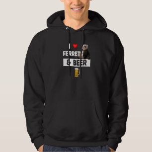 Ich liebe Frettchen und Bier trinkendes Brautier 1 Hoodie