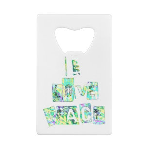 Ich liebe Frieden Schönes Kunst-Textdesign Geldbeutel Flaschenöffner