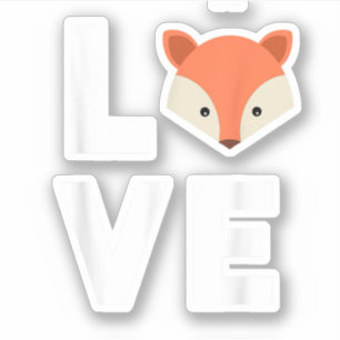 Ich liebe Füchse Süßer Fuchs Lustiger Fuchs Liebt Aufkleber