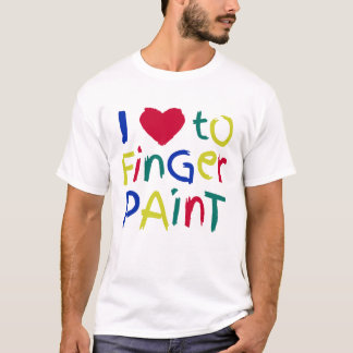Ich Liebe für Fingerfarbe T-Shirt