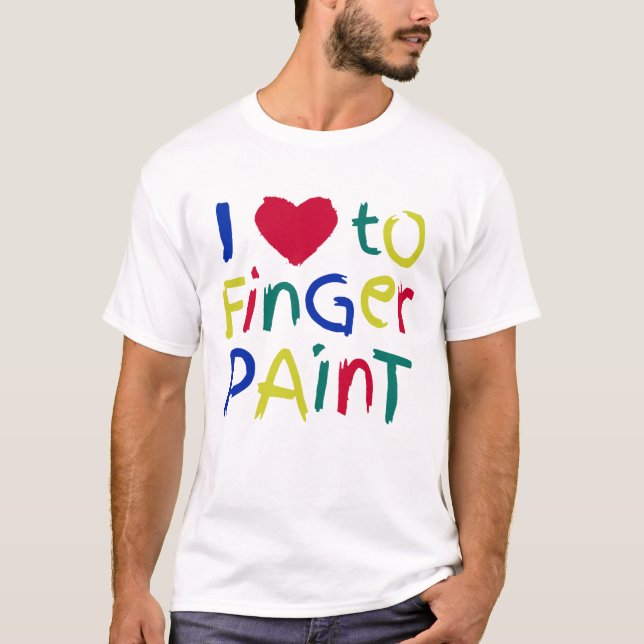 Ich Liebe für Fingerfarbe T-Shirt (Vorderseite)