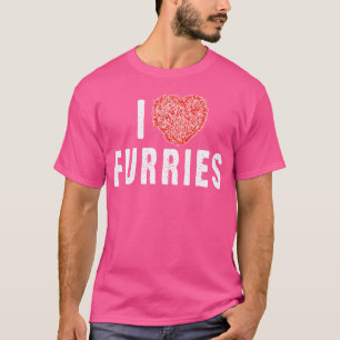 Ich liebe Furries Furry Fursona Schwanz Ohren Cosp T-Shirt