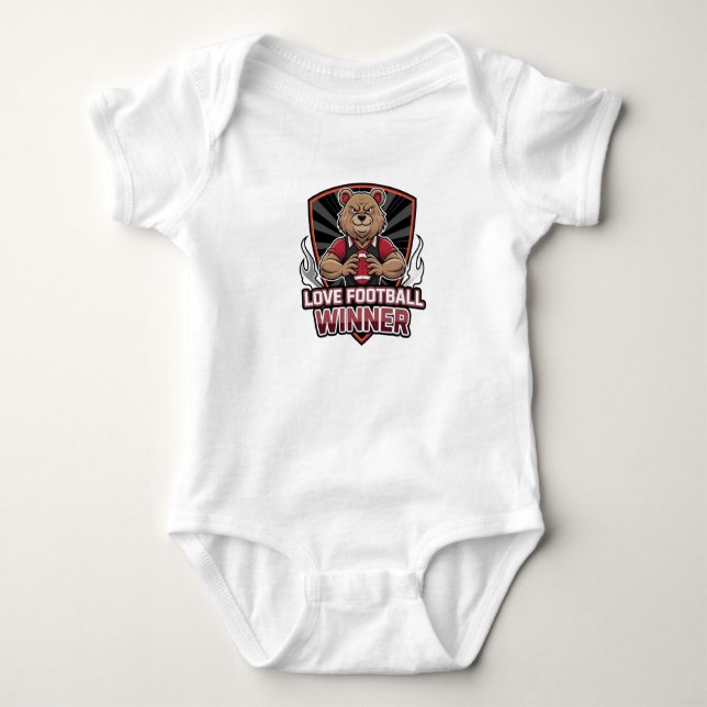 Ich liebe Fußball  Baby Strampler (Vorderseite)