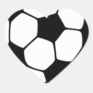 Ich liebe Fußball Herz-Aufkleber