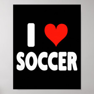 Ich liebe Fußball Herz Fußball Fußballfeld Spielfe Poster