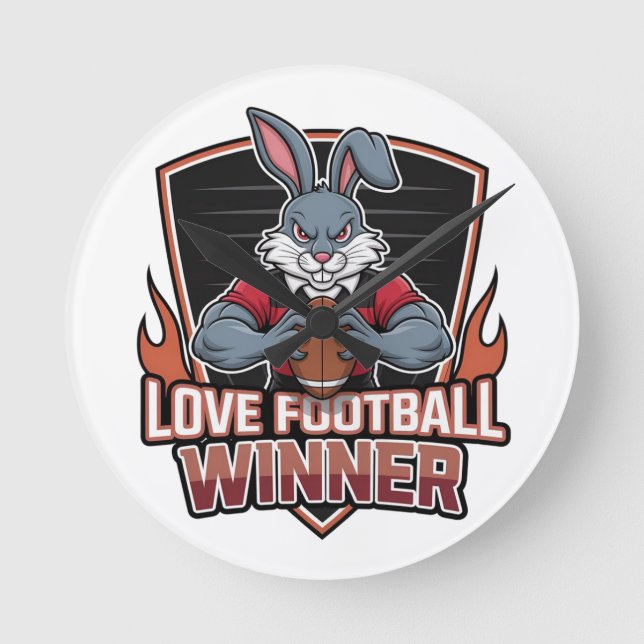 Ich liebe Fußball  Runde Wanduhr (Vorderseite)